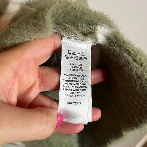 Bailey/44 olive green striped fuzzy eyelash sweater - Picture 4 of 5